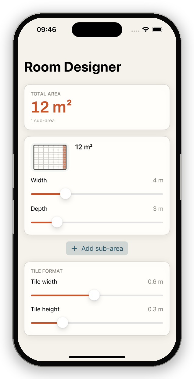 TileWright app – Bathroom Tile Calculator